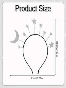 1pc Star & Moon Headband, Shiny Silver Alloy Headband Suitable For Women's Wedding Party Attire