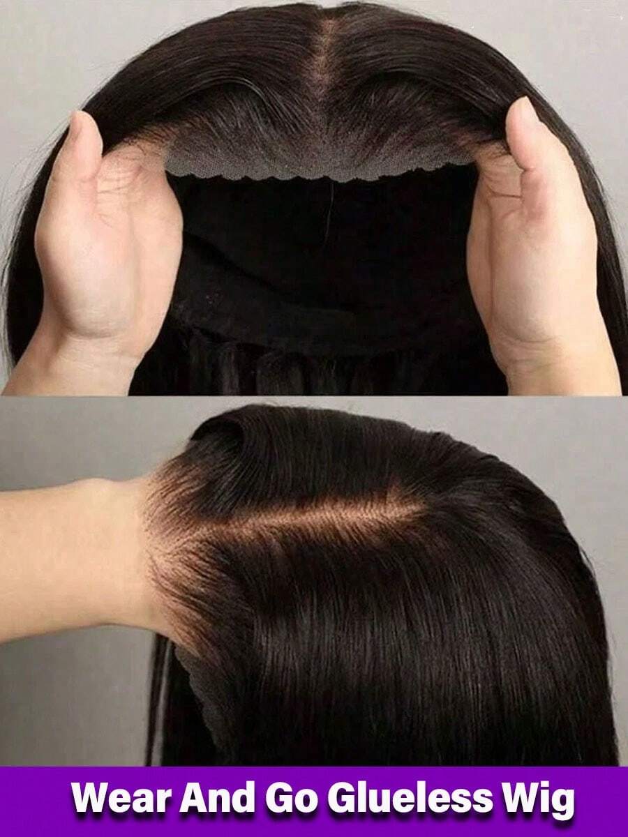 13x6 Wear And Go Glueless Wigs Human Hair Pre Plucked Pre Cut 13x4 Straight Lace Front Wigs Human Hair Glueless Wigs Human Hair Pre Plucked Pre Cut Long Black Wig Lace Wigs Frontal Wigs Human Hair 250 Density Wear And Go Glueless Wigs Human Hair Pre Plucked Pre Cut With Baby Hair Bleached Knots 12A Ready To Wear Straight Wigs For Beginners - Natural Black - 查看 1