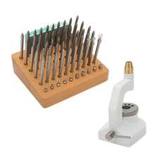 Watch Repair Staking Tool Press Set Watchmaker Jewelling Punching Kit with 50 Punches 10 Stakes - Blanco - Ver 5