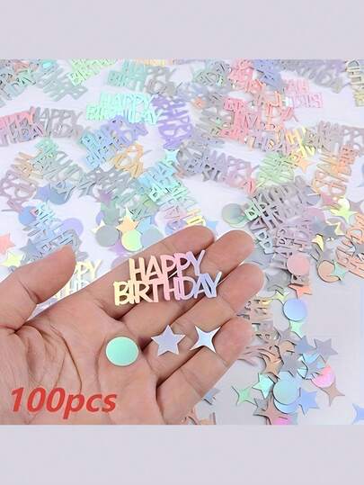 Colorful Laser Star Confetti, Suitable For Birthday Celebrations, Birthday Party Scattering Decor, Colorful Disco Theme, Birthday Party Table Decor