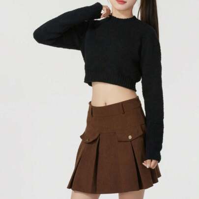 Nike Women's New Casual Warm Short Crew Neck Pullover Sweater