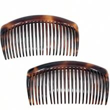 Paris AD66/2 French Side Comb Large Curved Tortoiseshell Hair Combs Women Fine Hair, 4 Inch Strong Hold Comb Women Bun Chignon - Do Styling Hairstyle Accessories, Made In France - Tortoise Shell - 查看 1