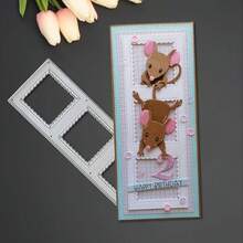 Creative The Mouse And The Picture Frame Metal Cutting Dies, DIY Scrapbooking Album And Embossing Stencil, Greeting Card Making Tool, Card Paper Cutting Crafts ,Gift Card Making Template Die Cuts. - Silver - View 6