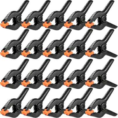 20 Packs Spring Clamps, 35 Inch Spring Clamps Heavy Duty For Crafts And Professional Plastic Spring Clamps For Woodworking, Small Spring Clips Clamps For Backdrop Stand Photography Clamp Toresano
