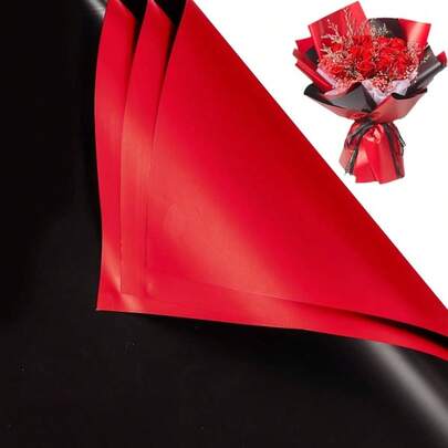 20 Sheets Gold Flower Wrapping Paper, Florist Bouquet Flower Bouquet Wrap Waterproof Floral Wrapping Box Packaging Material Florist Supplies, 22.8*22.8 InchesPink