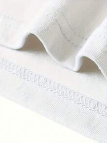 Y2K休闲宽松短袖女式T恤，女孩背背包印花甜美风格圆领T恤 - 白色 - 查看 3