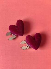 1pc/2pcs Elegant Suede Heart Geometric Pattern Button Set, Suitable For Tuxedo And Wedding Dress Decoration - Burgundy - View 6