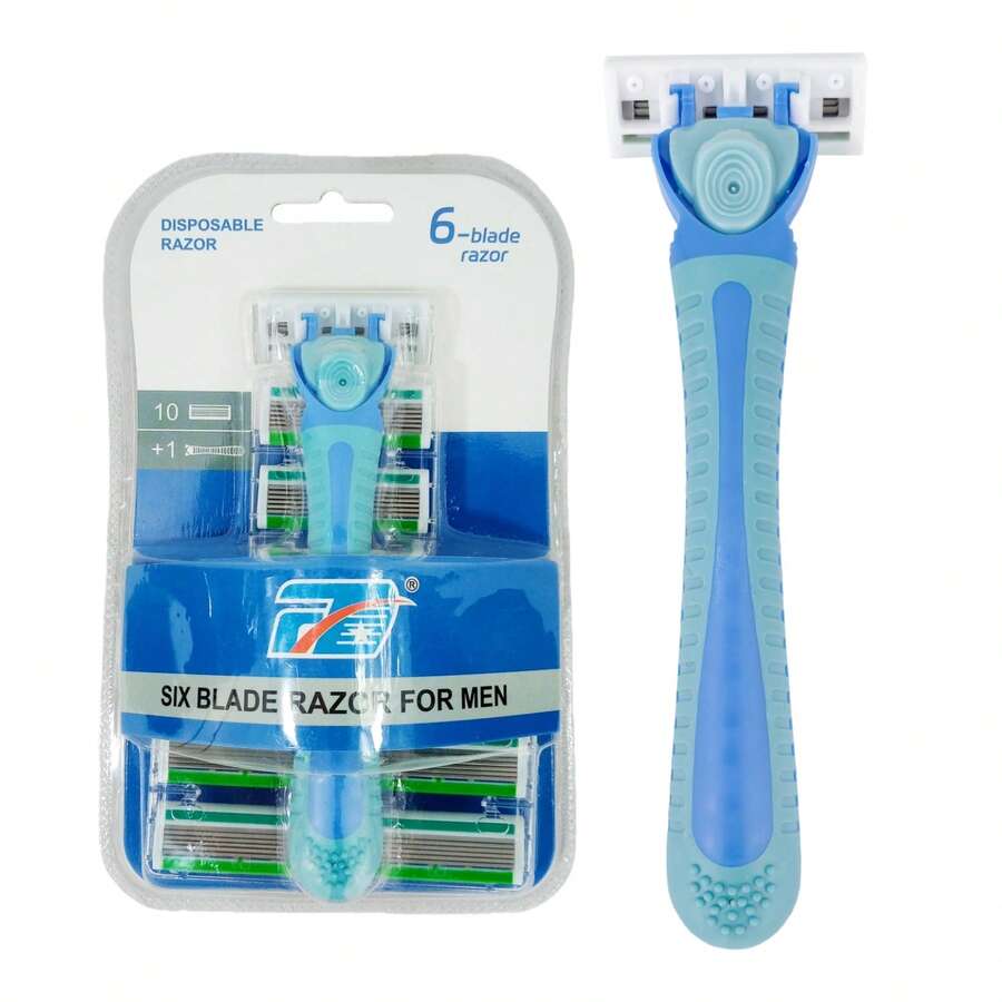 FD Maquinilla de afeitar desechable para hombres y mujeres 1 mango y 10 cartuchos reemplazables Rasuradora extra suave con forma de remolino Rastrillo con 6 hojas de acero inoxidable rendimiento finamente ajustado Cabezal flexible Herramientas de belleza