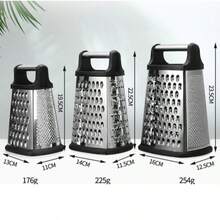 四合一不锈钢蔬菜刨丝器，土豆胡萝卜丝切片器，水果奶酪刨丝器，多功能厨房工具 - 彩色 - 查看 9