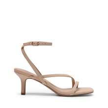 Women Minimalist Low Kitten Heeled Sandals Open Square Toe Ankle Strap Sexy Dress Shoes For Autumn Wedding Party Prom Wearing - Màu be - Xem 6