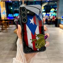 Phone Case: Puerto Rican Flag And Tree Frog Tempered Glass Phone Case Applicable For  For Galaxy S25/S24/S23/S22/S21/S20/Ultra/Plus/S10/Plus/Note20/Ultra/A71/A51/A56/A32/A36/A23/A26/A14/A16/A05/A06/A03s/A05s, A High-End Gift For Friends - 黑色 - 查看 5