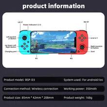 1 pieza Controlador de juego móvil expandible, compatible con Apple/Android/PC/Switch/PS3/4, para juegos móviles, simuladores, inalámbrico portátil para King Of Glory/Juegos - Multicolor - Ver 8