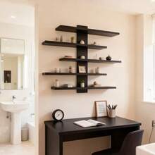 Kệ lưu trữ nhiều tầng treo tường, làm bằng ván sợi, kệ trưng bày đa chức năng, phù hợp cho văn phòng và trang trí nhà cửa, lý tưởng để trưng bày tượng và đồ trang trí, vừa phong cách vừa thiết thực. - Nhiều màu - Xem 3