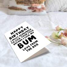1PC Dog-Themed Funny Birthday Card (With Envelope) - Perfect For Pet Owners/Dog Dads, Small Business Supplies/Birthday Gifts, Unique Greeting Card - Multicolor - View 4