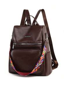 SHINYDIARY Backpack 2026 Women's Large Bag For School, Work, Travel, Synthetic Leather - Coffee Brown - View 5