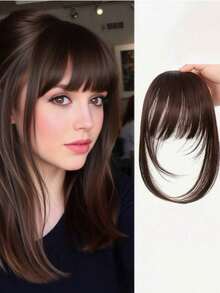 1pc Clip-On Bangs, Natural Invisible Seamless Air Bangs, Suitable For Students And Daily Wear, Random Color (Color May Vary Slightly From Image), Hair Accessory, Valentine's Day Hair Accessory Gift - Multicolor - View 18
