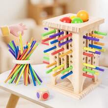 Children's Pine Wood Stick Balance Game Stick Kindergarten Concentration Training Interactive Board Game Spatial Thinking Puzzle Toy Two Person Interactive Tabletop Game Exercise Children's Logical Thinking Party Social Interaction Small Game Gift - Multicolor - View 3