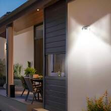 203 LED Solar Motion Sensor Wall Light, 3 Modes, IP65 Waterproof, Easy Installation For Garden, Yard, Garage, Fence, Also Suitable For Halloween And Christmas Decoration Lighting, Holiday Gift - White Light - View 8