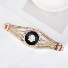 Boho Leather Bracelet For Samsung Galaxy Watch 8/7/6/5/4 Band 40mm 44mm Women, 20mm Handmade Multilayer Beaded Watch Bands For Watch 8 6 Classic 43mm/Watch 5 Pro/Watch4 Classic 42mm/Galaxy Active 2 - Infinite8-Gold - 查看 6