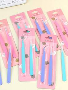 2pcs Multi-Functional Card Paper Tweezers Set, Minimalist & Cute, Handmade DIY Planner Tweezers, Creative Macaron Clips, Prevent Sticker Dirtying And Wrinkling, Suitable For Home, School Use, Back To School Season - Multicolor - View 8