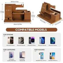 Regalos para Hombre, Organizador de Escritorio con Cargador Inalámbrico, para Guardar Billeteras, Llaves de Auto, Teléfonos Celulares y Tabletas para el Día de San Valentín, el Día del Padre(default) - Multicolor - Ver 7