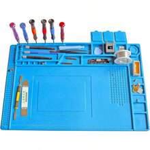 1pc Anti-Static, High-Temperature Resistant Silicone Soldering Mat With Magnetic Screw Storage Area, Workbench Pad For Electronics Repair - Non-Slip, Heat-Resistant, Corrosion-Resistant, Designed For Disassembling Smartphones/Laptops, Essential Tool For Electronics Enthusiasts