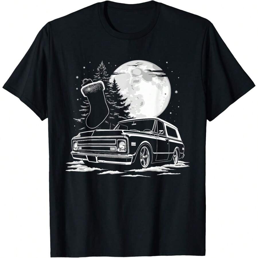 Classic 67-72 K5 Squarebody Truck Christmas Holiday Stance T-Shirt - Black 5 - View 1
