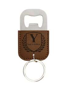 Customized Leather Keychain, Leather Bottle Opener Keyring 2-In-1, Engraved Name Car Key Chain Bag Charm, Wedding Party Favors, Birthday Gift - Coffee Brown - View 33