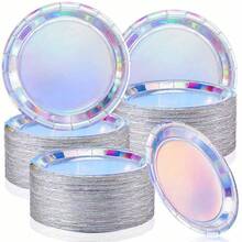 100/50/30/20/10pcs 7inch/9inch Disposable Thickened Paper Plates, Leak-Proof, Quick Clean-Up For Parties, Camping, Household Stocking, Suitable For Birthday, Graduation, Christmas, Thanksgiving, Halloween And Other Celebrations