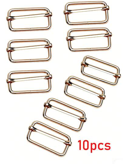 10psc Metal Wire Pull Core Buckles, Three-Position Adjustable Buckles, V-Shaped Buckles, Hardware Accessories, DIY Accessories For Luggage And Handbags