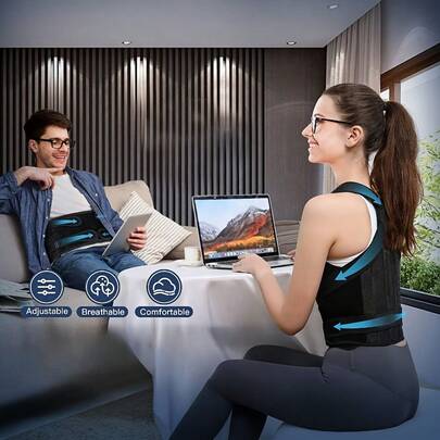 Adjustable Posture Corrector For Women & Men, Full Back Brace Support For Upper Back, Shoulder & Neck