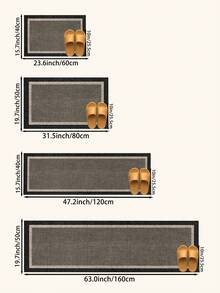 1 tấm thảm nhà bếp màu tối, họa tiết tối giản, công nghệ gel silica. Thấm hút cao, chống trơn trượt và bền bỉ, dễ vệ sinh. Có thể dùng làm thảm nhà bếp, thảm phòng tắm, thảm giặt, thảm hành lang, trang trí phòng. - màu đen - Xem 3
