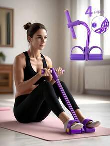 Yoga Pedal Puller Resistance Band With Handles Elastic Pull Rope Multi-Function Tension Rope Band Suitable For Home Exercise Yoga Enthusiasts For Multiple Body Parts Improve Body Flexibility For Abdomen Waist Arm Leg Stretching Slimming Training Yoga Accessories - Multicolor - View 2
