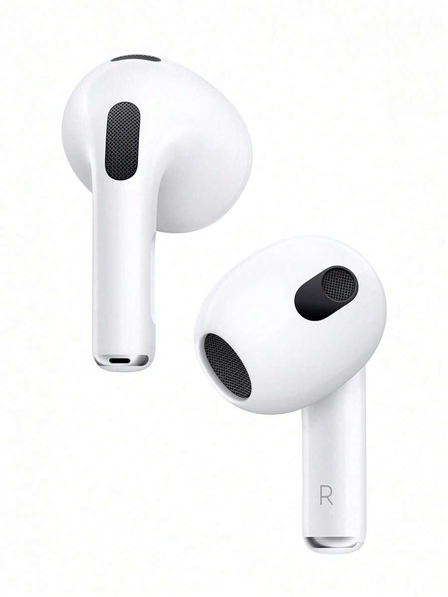 Apple AirPods (3rd Generation) Wireless Earphones, Bluetooth Headphones, Personalized Spatial Audio, Sweat And Water Resistant, Comes With Lightning Charging Case, Up To 30 Hours Of Battery Life