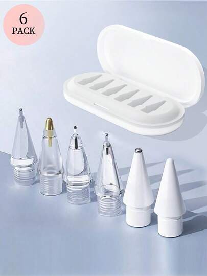 Apple Pencil Tips, Upgraded 6 Packs Replacement Pencil Tips With Case, No Wear Out Fine Point Precise Control Metal Pencil Nibs Compatible With Apple Pencil 1st Gen/2nd Gen/USB C/IPad Pro Pencil Gifts For Mother, Family, Friends, Kids, Birthday, Holiday