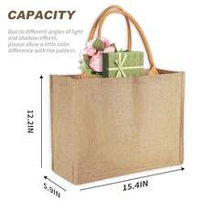 12pcs Tote Bags With Handle Bridesmaid Wedding Favors Women Gift Bag Welcome Bulk Reusable Tote For Beach Shopping - Jute - View 2