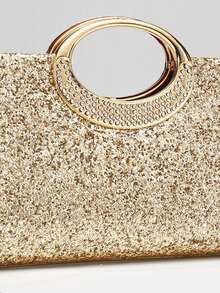 Fashion Sparkling Crystal Rhinestone Clutch Purse, Luxury Shiny Rhinestone Evening Handbag For Prom, Party, Ball, Birthday Celebration, Bridal Clutch, - 金色 - 查看 6