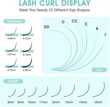 NATUHANA Round Eyelash Extension 0.05mm B Curl 8-15mm Single Size Tray Classic Volume Matte Black Individual Lashes 16 Rows, Professional Supplies For Lash Techs (0.05 B, 8-15 Mix) : .Ca: Beauty &Amp; Personal Care