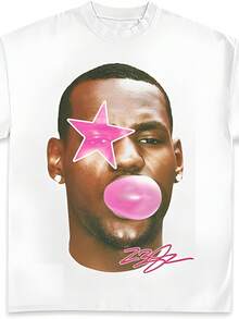 Vintage Basketball Graphic T-Shirt Collection Sports Rap Hip-Hop Style Y2K Streetwear For Men Women Fans1 - 白色 - 查看 1