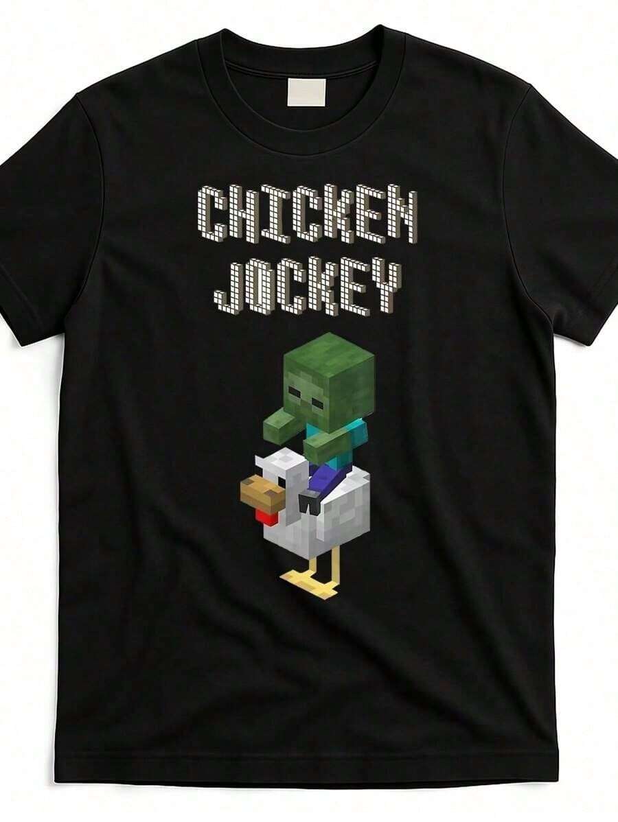 Chicken-Jockey-T-Shirt Men'S Short Sleeve Maruuma Men'S Birthday Gift Couple Unisex Retro DIY Comfortable Breathable Cotton Round Neck Short Sleeve Graphic Print T-Shirt,,Tops Chicken Jockey T-Shirt - Retro Gaming Graphic Tee - Soft Unisex Cotton - Maruuma Birthday Gift For Gamers Matching Chicken Jockey Shirts - Min Ecraft Couple Tees - Maruuma DIY Design - Comfortable Cotton Gift Set Distressed Chicken Jockey Tee - Faded M Inecraft Design - Retro Unisex Cotton - Breathable Gamer Apparel Maruuma Birthday Gift Shirt - Minecra Ft Chicken Jockey Graphic - 100% Cotton Unisex Top - Gamer Present Idea Heavyweight Chicken Jockey Tee - 220GSM Soft Cotton - Durable Min Ecraft Design - Unisex Retro Gaming Top Camiseta De Chicken Jockey Minec Raft - Diseño Retro Maruuma - Algodón Holgado Unisex - Regalo Para Gamers Blank Chicken Jockey Shirt - Maruuma DIY Ready Tee - Unisex Cotton Canvas - Min Ecraft Fan Customizable Top - 黑色 - 查看 1