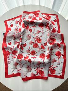 1条波西米亚风佩斯利花纹碎花70厘米方形围巾/头巾，适合休闲、时尚街头风格，户外防风防晒，为您的造型增添亮点。 - 彩色 - 查看 3