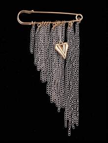 1 chiếc ghim cài áo hình trái tim tua rua hình học kiểu đồng xu cổ điển độc đáo, sang trọng, phụ kiện tinh tế dành cho phụ nữ, phù hợp cho công việc, sự kiện trang trọng, tiệc tùng, ngày lễ. - Nhiều màu - Xem 3