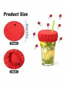 Reusable Drink Sleeve With Straw Hole, Bar/Club/Party Cup Holder, Nightclub Anti-Drugging Cup Sleeve And Lid, Prevents Foreign Objects From Entering The Cup - Multicolor - View 3
