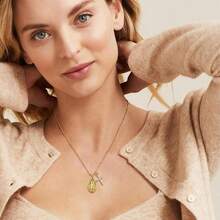 Gold Necklace Women - 14k Gold Plated Virgin Mary Pendant, Hypoallergenic Non Tarnish Golden Cubic Zirconia Catholic Virgen De Guadalupe Jewelry, Religious Faith Baptism Her - style 1 - 查看 2