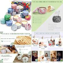 Velas Aromáticas, Juego de 16 Velas Perfumadas Relajantes, Cera de Soja 100% Pura(Por Lata 2.5 Onzas), Regalos para Mujer, Velas Aromaterapia, Alivio del Estrés, para Yoga,Navidad,Día de San Valentín(default) - Multicolor - Ver 1