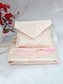 3pcs/Set Ramadan Holiday Gift, 70cm*110cm Tasseled Blanket, Lightweight & Soft, Includes Storage Bag & Beaded Tassel, Vintage Floral Pattern Design, Soft & Washable - Multicolor - View 10