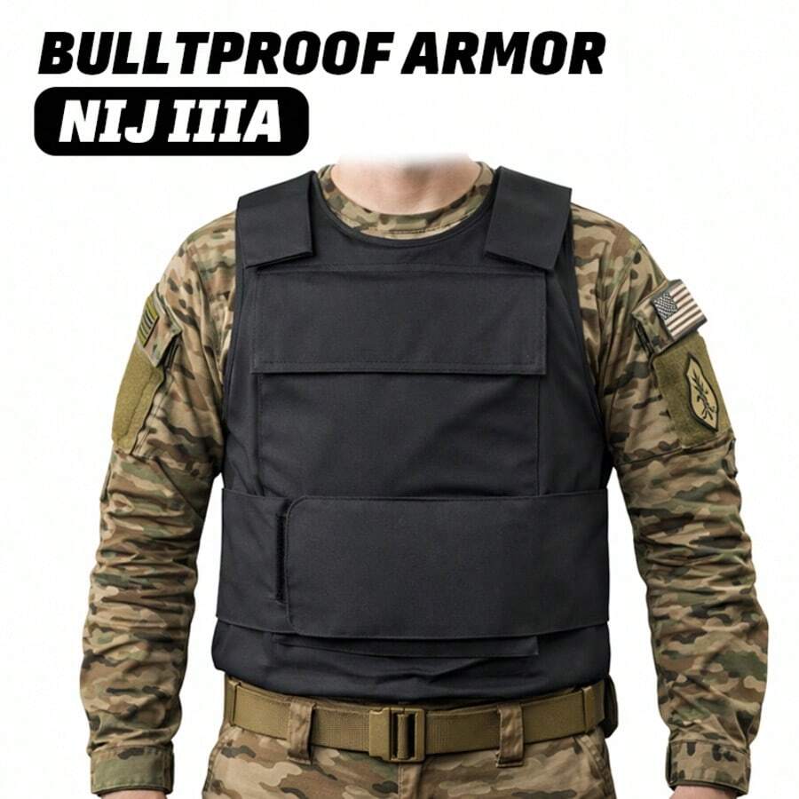 Level 3a NIJ IIIA Body Armor, Bulletproof, Can Be Worn Under Clothing, Suitable For Security And Self-Defense. Adjustable Size.