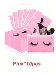 10pcs/30pcs Eyelash Care Bags, Eyelash Packaging Bags, Cosmetic Original Design Bags, Suitable For Vanity Accessory Storage, Jewelry Storage Box, Cosmetic Storage Box, Perfume Storage Box, Cosmetic Bag, Small Eyelash Zipper Case, Travel Care Accessories, Organized Makeup Bag, Travel Essentials. - Multicolor - View 14