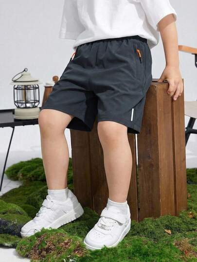 Quần short thể thao co giãn thoải mái cho bé trai, quần short ngoài trời nhẹ, nhanh khô, thích hợp cho mùa xuân/hè.