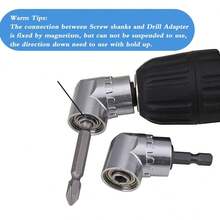 105 Degree 1/4" Straight Angle Drill Bit Adapter With Hex Shank Screwdriver Angled Holder